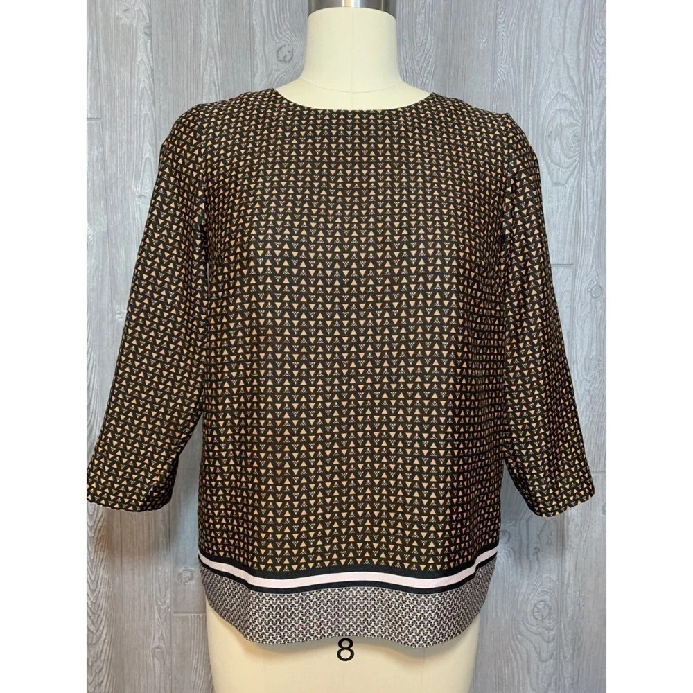 The Limited Black Gold Print Blouse Size S